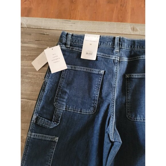 Free Assembly Wide Leg Carpenter Jeans Girls Size 16 New With Tag - Picture 7 of 9